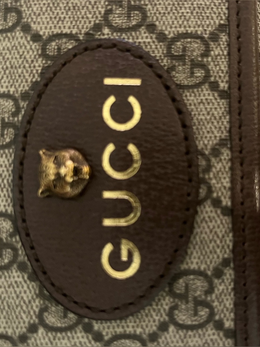 Gucci Brown GG Supreme Canvas Belt Bag with Green-Red Web Strap - Picture 2 of 10